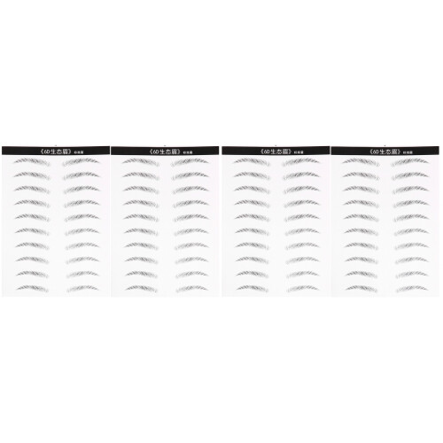 20Paires Patchs Sourcils Artificiels Étanches Noir Faciles À Utiliser 1