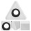 5Pz Porta Logo Microfono Triangolare Con ABS Bianco Per Interviste 9