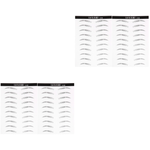 20Paires Patchs Sourcils Artificiels Étanches Noir Faciles À Utiliser 2
