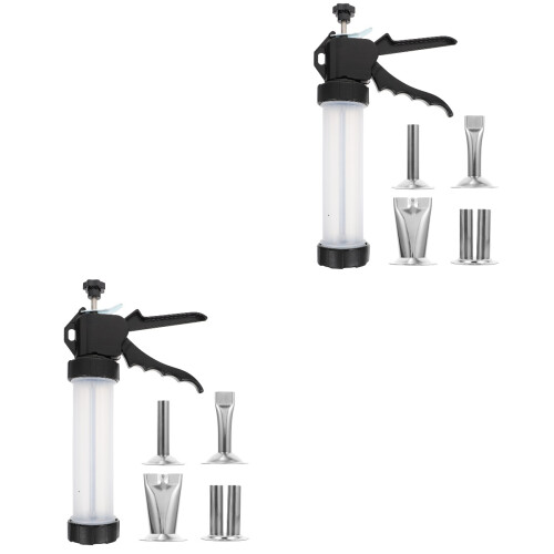 2Set Pompa Manuale Salsicce Acciaio Casa Facile Pulizia 2