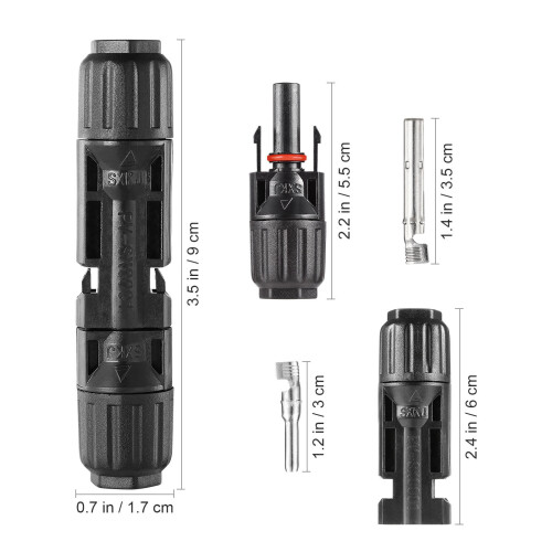 60Paia Connettori Solari Neri Waterproof Resistenti E Sicuri 1