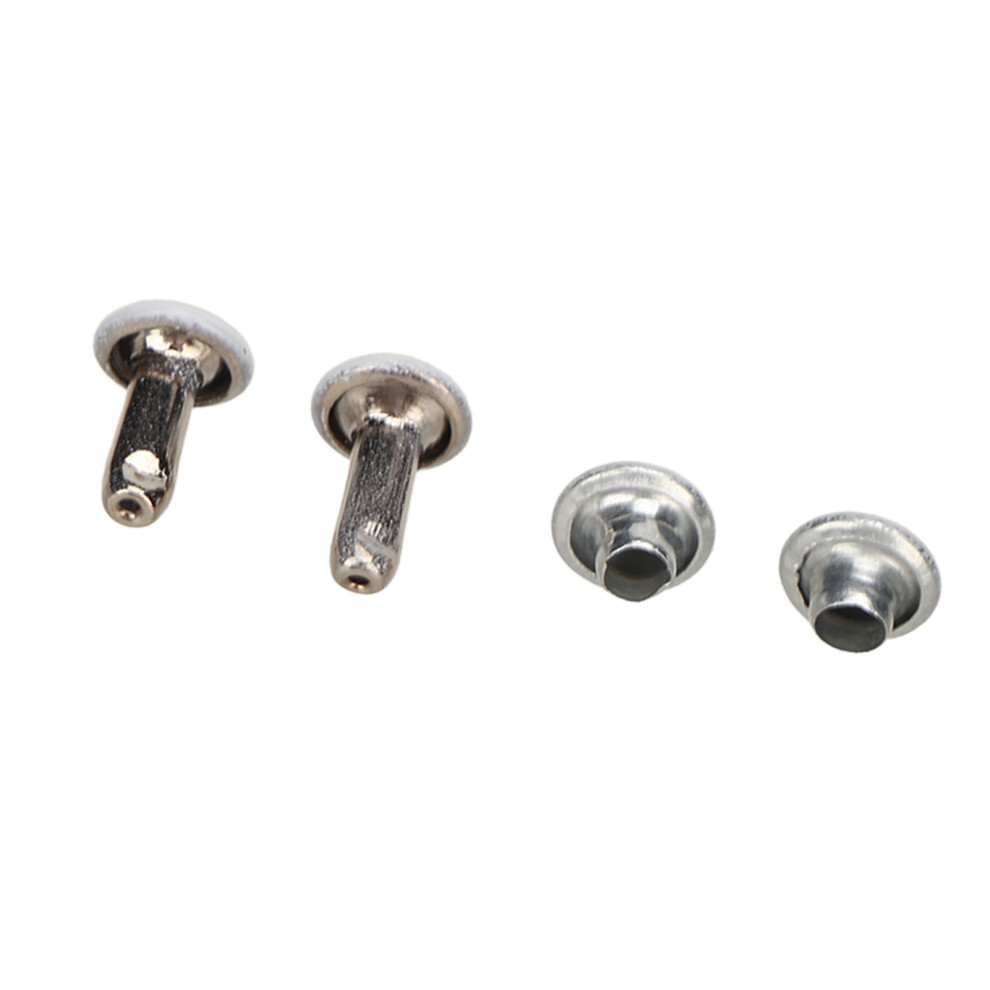 500 Sets Ledernieten, 6 X 8 Mm, Eisen, Weiã, Rund, 7465065660010