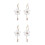 2Pares Decorativos Femininos De Branca Com E Metal 3