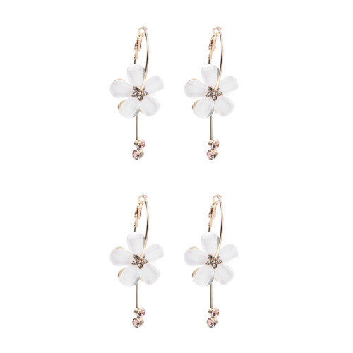 2Pares Decorativos Femininos De Branca Com E Metal 2
