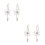 2Pares Decorativos Femininos De Branca Com E Metal 8