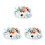 3Conjuntos Enfeites De Bolo Urso Coloridos Com Bolas Para De Bebê 6