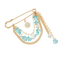 Épinglette tournesol en perles de Zircon, bijoux polyvalents
