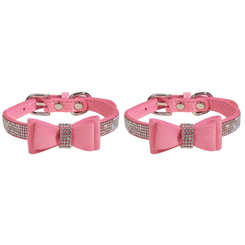 2Conjuntos Coleira Para Treinamento De Cães Rosa Com Microfibra 1