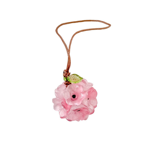 Glasgewebter Blumen-Schlüsselanhänger, leichte-Vanille-Erdbeeren