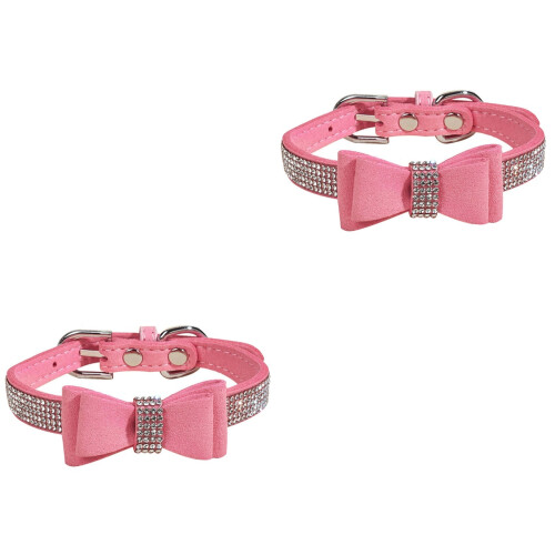 2Conjuntos Coleira Para Treinamento De Cães Rosa Com Microfibra 2