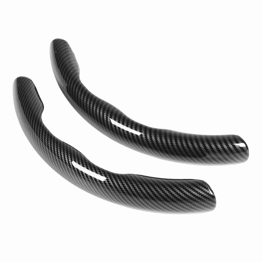 2Pcs Carbon Fiber Steering Wheel Cover Universal Fit For Cars Black 5071371182232