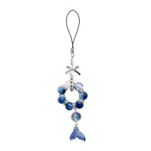 Fashionable Handbag Charm Bowknot and Fish Tail Phone-Blue
