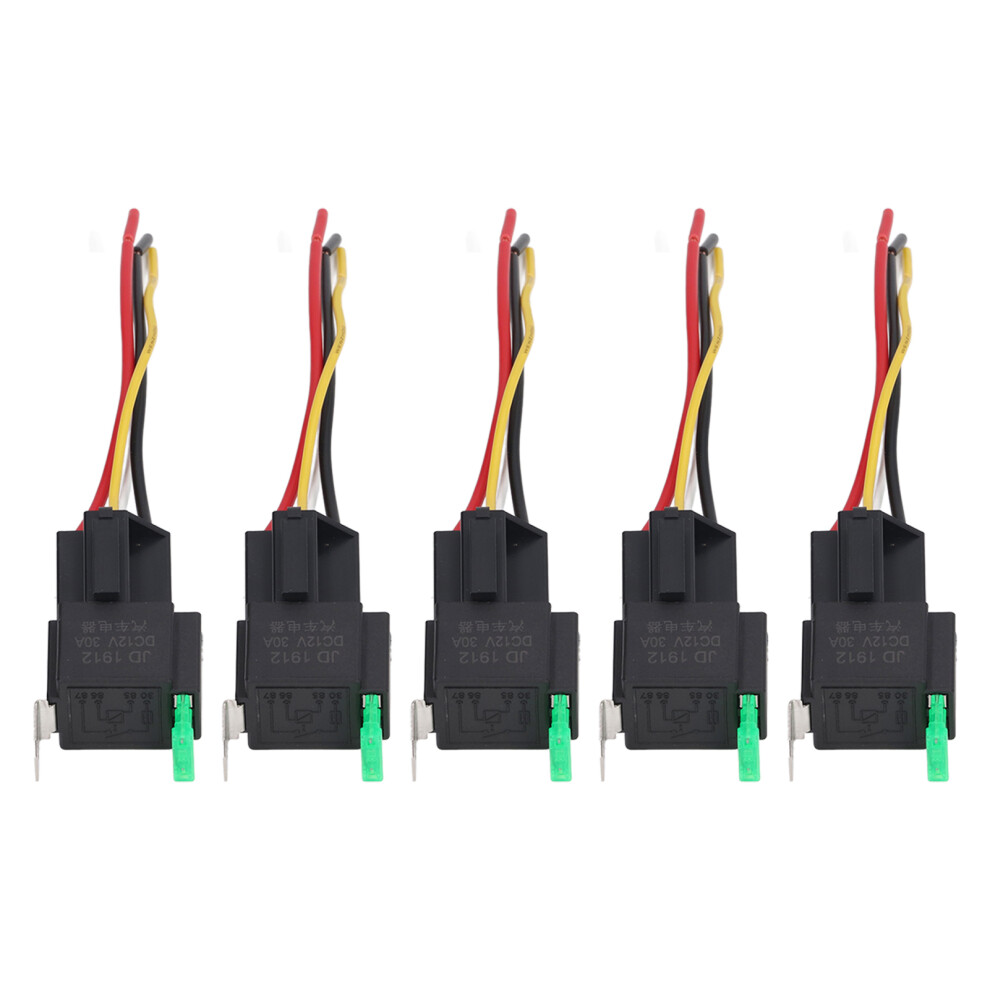 5Pcs Automotive Relais 12V DC 30A 4 Pin 4 Draht