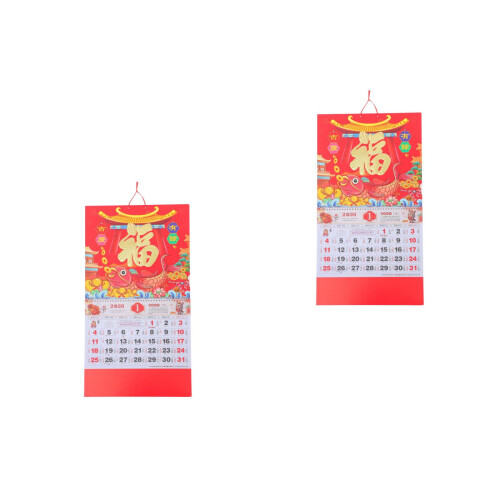 2St Rood Traditioneel Kalender 2026 Jaar Van Het Wanddecoratie 2