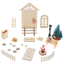5Set Decorazioni Natalizie Miniature in Legno Per Feste