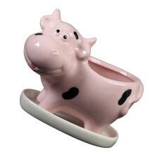 1Stk Rosa Keramik Mit Tablett Kreativer Nashorn Übertopf
