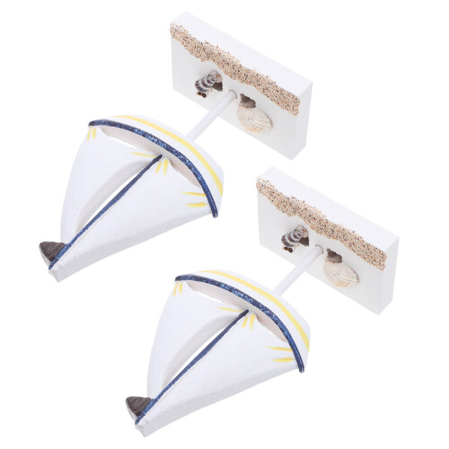 8Pz Miniatura Barca A Vela Legno Stile Decor 1