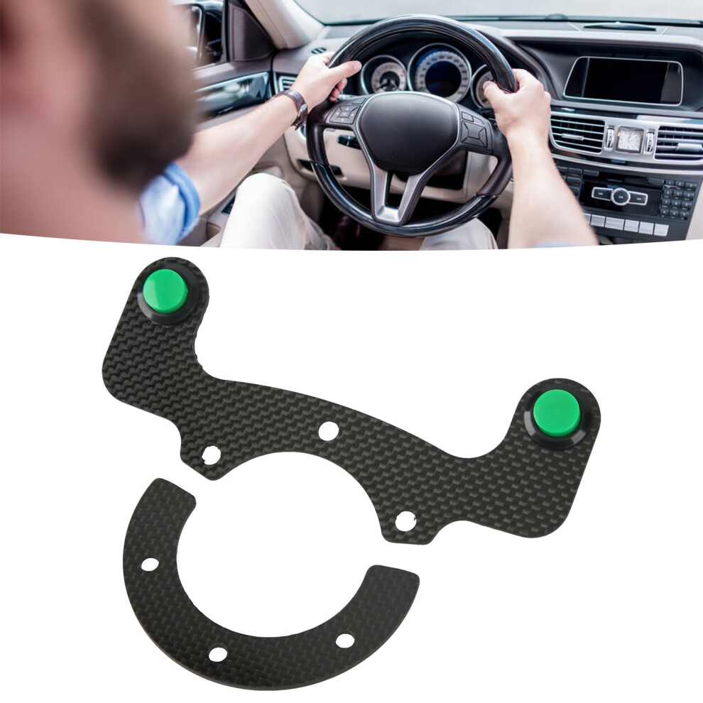 Steering Wheel Horn Button Kit Carbon Fiber 6 Bolts Universal Fit Green 3061371182532