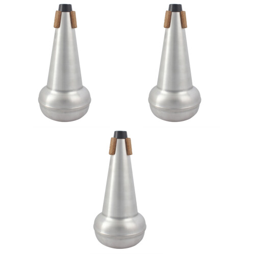 3Pz Silenziatori Trombone Tenore Metallico Argento Per Studio Casa 2