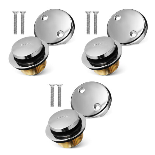 3Conjuntos Kit Válvula Banheira Universal Vedação Forte 1