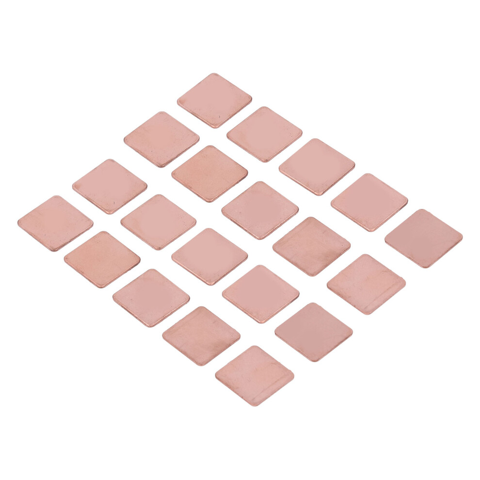 20Pcs Copper Heat Sink Shims For Laptop Gpu/Cpu 20X20mm 1.2Mm Thickness Red 4351371182700