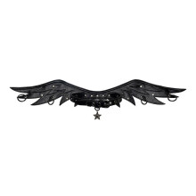 Elegante, von Engelsflügeln inspirierte PU-Halsbänder,-Schwarz