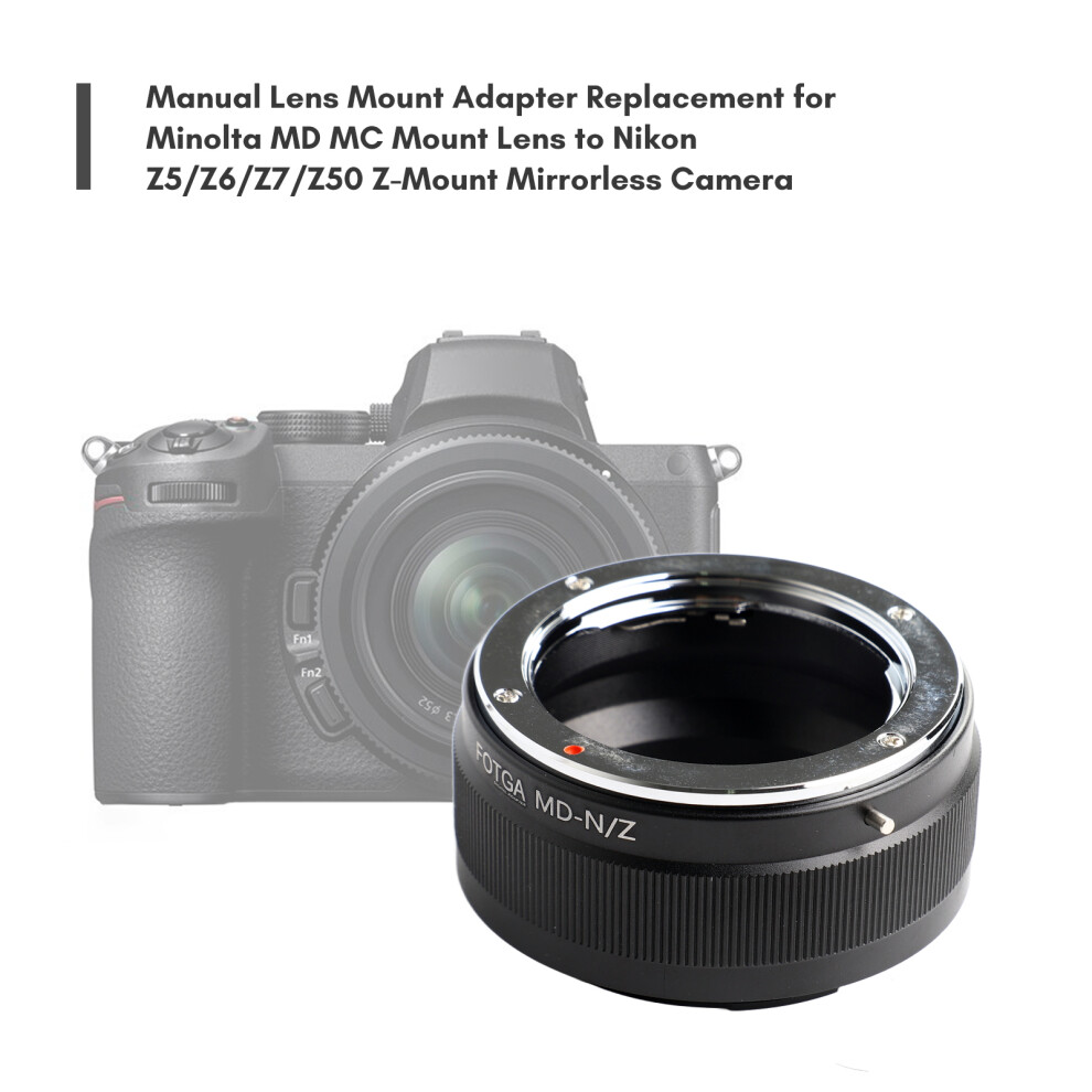 Manual Aluminum Lens Mount Adapter Ring For Minolta Md To Nikon Z Cameras 7891371183798