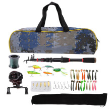 Fishing Rod And Reel Combo For Adult, Telescopic Fishing Pole With Baitcasting Reel Retractable Fishing Pole Includes Fishing Lures Complete Fishing K