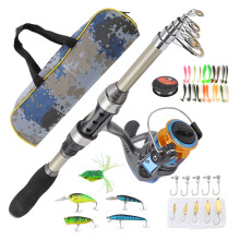 Soft Bait Set For Beginners And Professionals, Portable Fishing Rod And Reel Combo With Folding Construction, Fishing Pole With Telescopic Design And