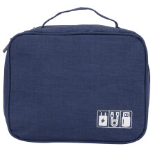 Organizador de eletrônicos, bolsa organizadora portátil com compartimentos espaçosos, estojo de viagem com design multicamadas para cabos.