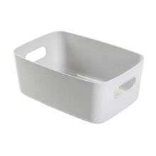 Sundries Organizer Basket with Handle, Exquisite Appearance Convenient Handle Design Large Capacity Plastic Storage Bin for Household and Office,