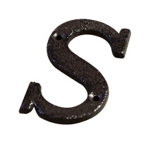 Cast Iron House Letter, Heavy Duty Address Number for Outside Walls, Easy Install Metal Plaque with Mounting Screws Included, Sturdy Design Resistant