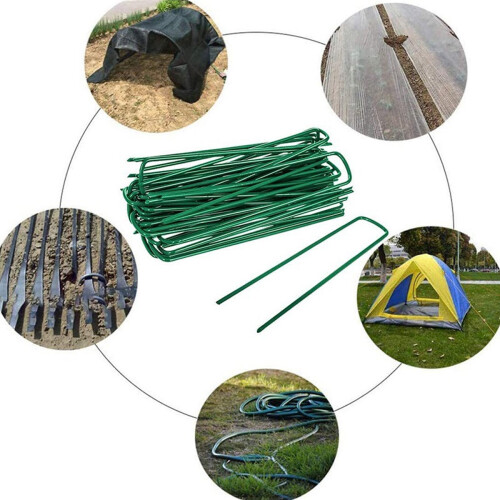 Galvanized Landscape Staples, Garden Stakes with Adjustable Width, Sharp Beveled Ends for Weed Control, Artificial Lawn, and Irrigation, 3mm Diameter 2