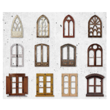 Scrapbooking Supplies for Artistic Expression, Etched Dies with Delicate Door Window Motifs, Precision Craft Templates for DIY Journaling and Photo