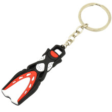 Scuba Diving Enthusiast Mini Fins Keychain Silicone Swim-Red