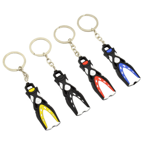 Dive Theme Miniature Flippers Keyring Silicone Accessory-Blue 1