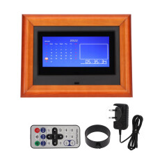 IPS Screen Digital Picture Frame Remote Control 7 Inch Electronic Frame With Slideshow And Wooden Frame Design Full HD Display Built In Speaker