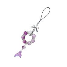 Trendy Fish Tail Phone Accessory with Bowknot Handmade-Purple