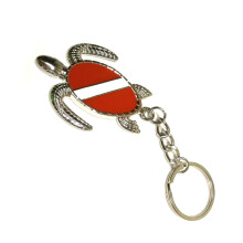 Sturdy Scuba Flag Themed Key Holder Zinc Alloy Keychain-Turtle