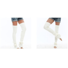 2St Witte Beenwarmers Gebreid Dames Perfect Lagen