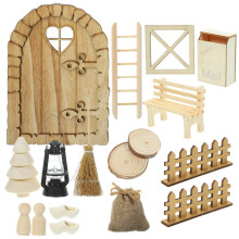 3Zest Zestaw Miniaturowych Świątecznych Domków I Ozdób Drewnianych