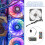 2Conjuntos Kit 5 Ventiladores 12Cm Rgb Com Controlador Para Pc 5