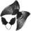 2Conjuntos Conjunto De Asas E Tiara Preto Para 3