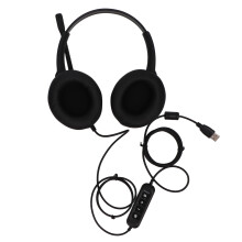 USB-Gaming-Headset Rauschunterdrückendes Mikrofon, Schwarz, Binaural