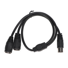Midi Sync Breakout Cable, Din 5-Pin Plug Male To Dual Female Splitter, High Grade Pvc Cable Jacket For Reliable Audio Connections, 1.6Ft, Pure Copper