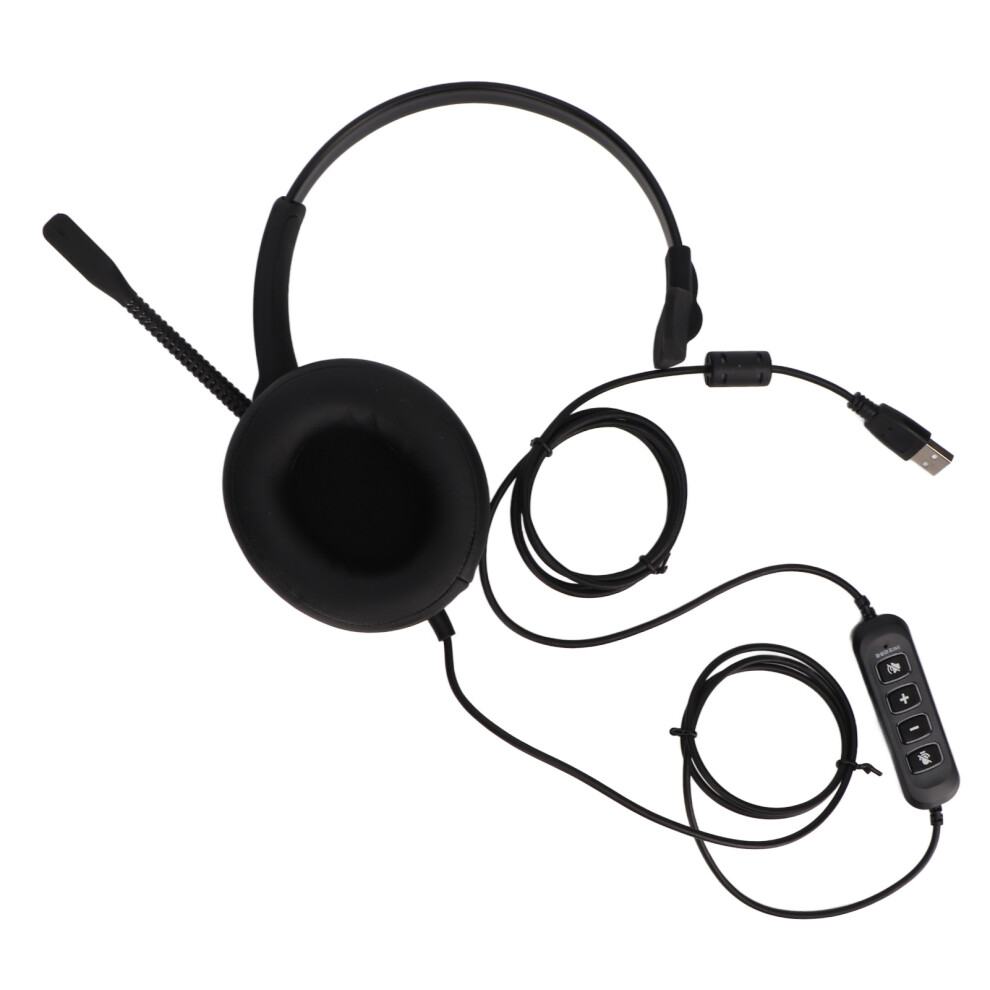 Monaural Usb Noise Reduction Headset With Microphone, Black 7891371189936