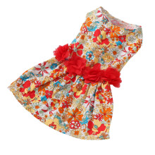 Buntes Blumen-Hundekleidchen Kleine Welpenkleidung Weiches Polyester für Mädchen & Katzen