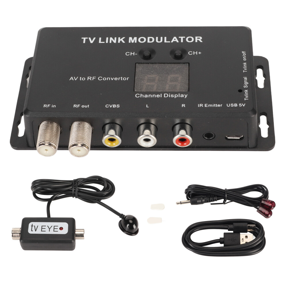 Tv Link Modulator Splitter Cable Mini Av To Rf Uhf Modulator Support Pal Ntsc Adjustable Output Gain Electronic Uhf Home Converter Exquisite Workmansh 9012494733143