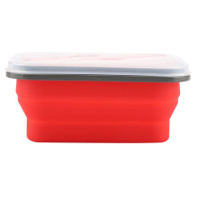 Hitzebeständiger Silikonbehälter, mikrowellengeeignet, faltbarer Lebensmittelbehälter mit Besteck, tragbare Lunchbox-Schüssel, lebensmittelechtes
