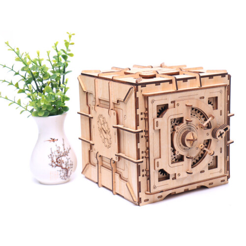 Το ιδανικό δώρο για το προσεγμένο, DIY3D ξύλινο παζλ ασφαλείας με μηχανική 2